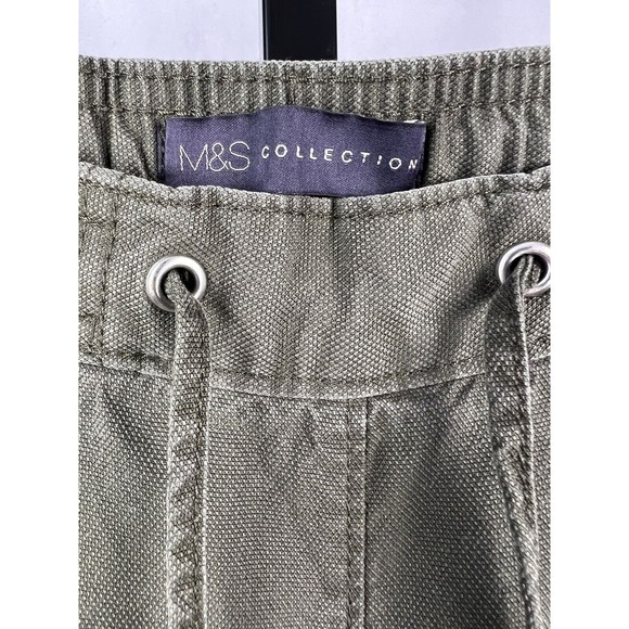 M&S Collection Pants Womens 16 Green Lyocell Pull On Drawstring Ankle Lounge - Picture 6 of 9